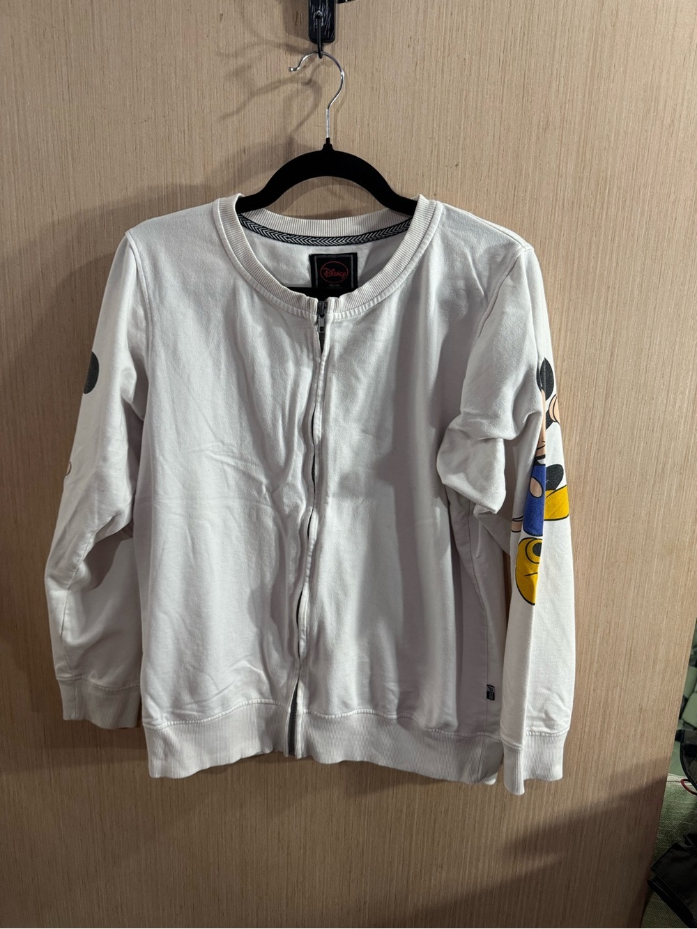 Disney X Kook N Keech White Zip Front Jacket Mickey Minnie Mouse Characters XL